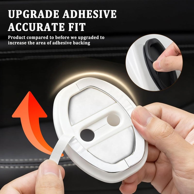 Figpade 2PCS Upgraded Car Door Latch Guard Cover,Silicone Car Door Lock Cover for Car Door Protector and Noise Reduction,Universal Automotive Exterior Accessories (White/4PCS) - Image 5